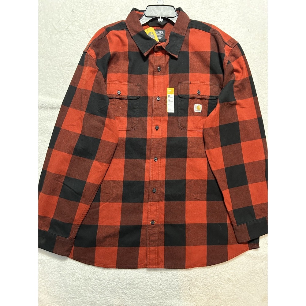Carhartt Mens Size 2XL Loose Fit Heavyweight Flannel Button Up Shirt
